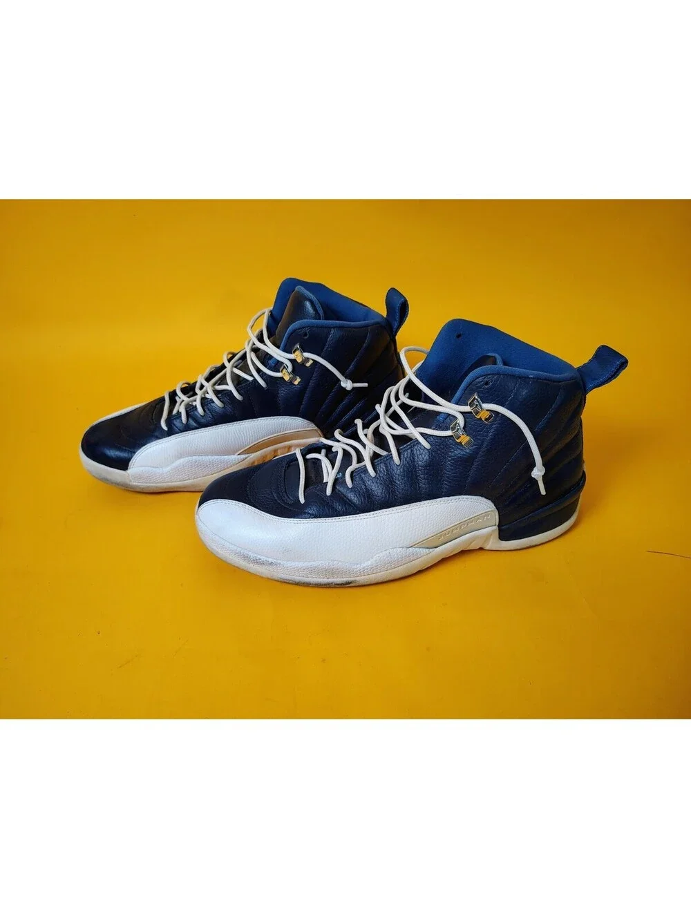 2012 Nike Air Jordan 12 Retro Obsidian Navy Blue White 130690-410 Men's Size 13